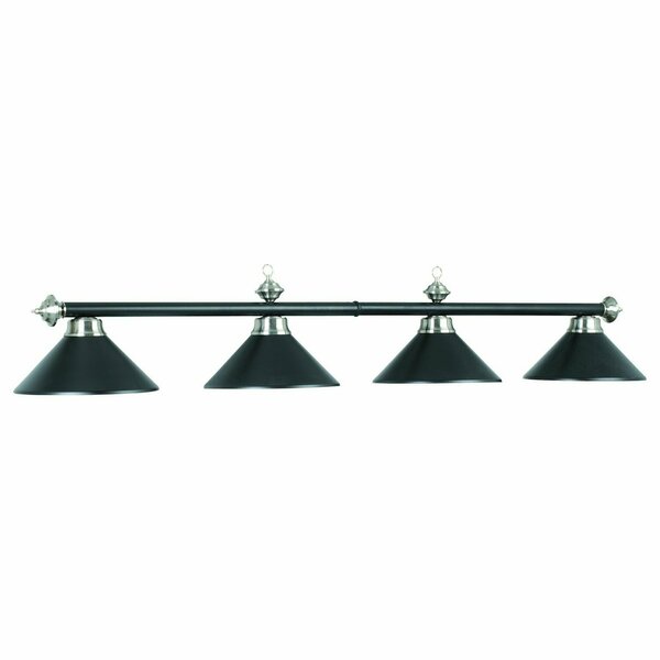 Ram Gameroom 78In. 4 Lt Billiard Light-Matte Blk/ St PR78 MB/ST